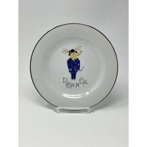 Pottery Barn Christmas Reindeer Donner Appetizer Salad Dessert Plate 8” Japan